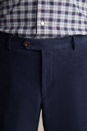 Barbour® Navy Slim Fit Moleskin 100% Cotton Suit Trousers - Image 4 of 8