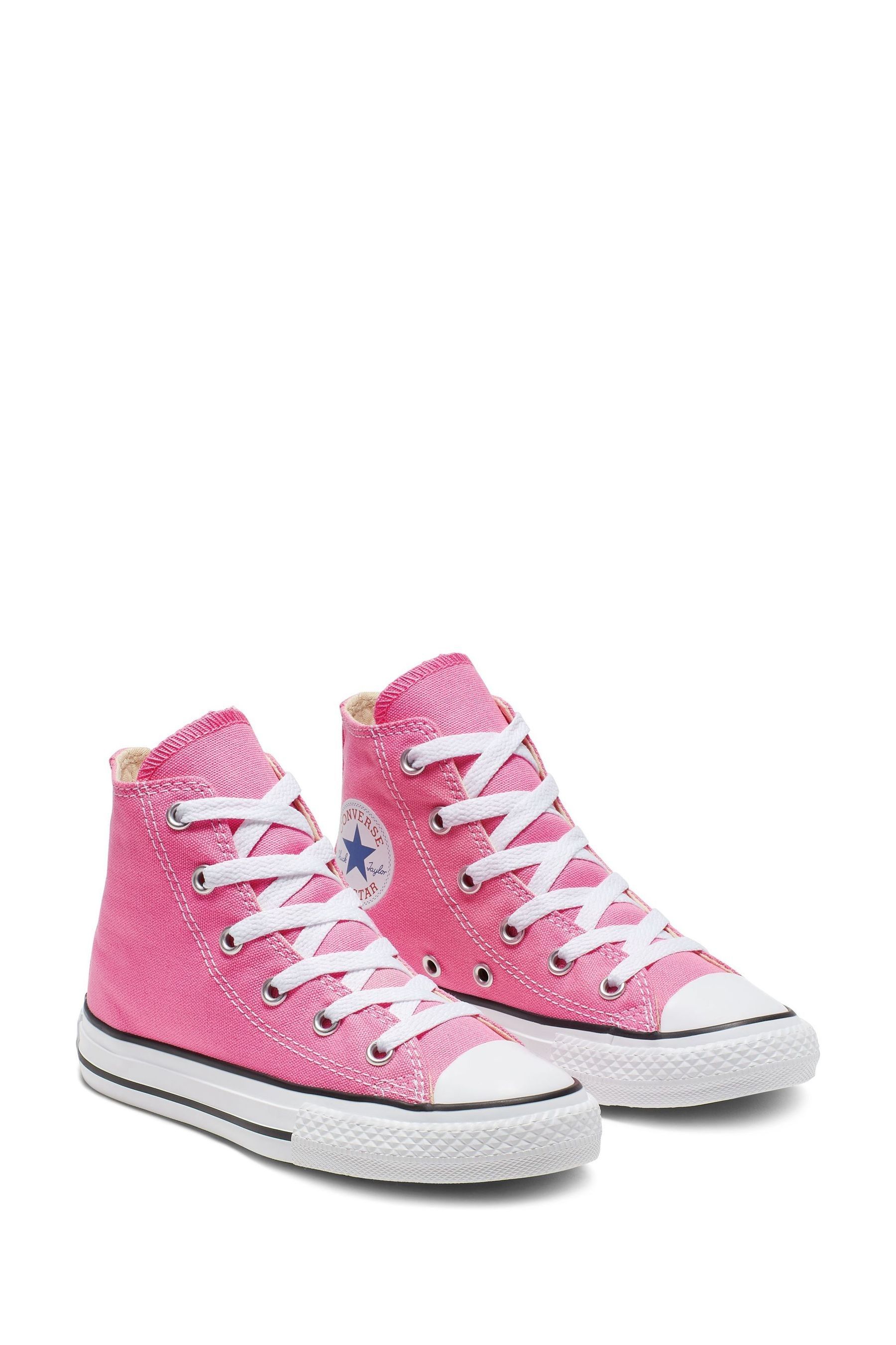 Pink high top converse hot sale toddler