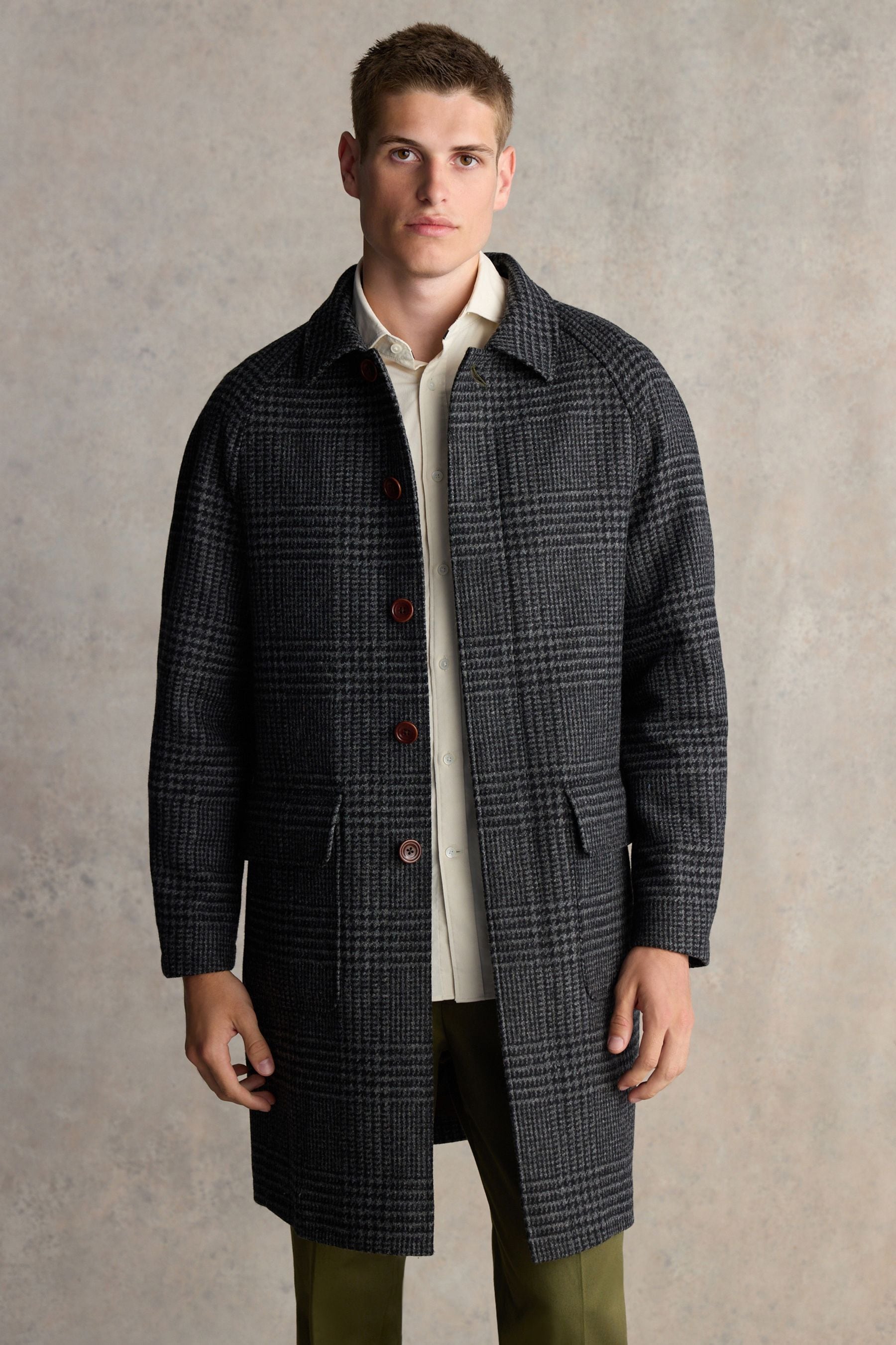 Barbour wool coat Grey on sale