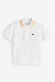 Lacoste Childrens Tri-Colour Tipped Collar Pique Polo Shirt - Image 1 of 3