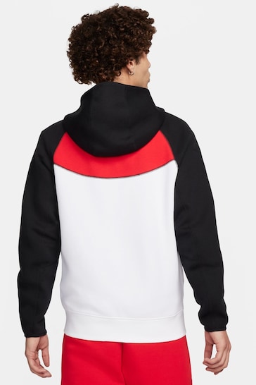 Nike Black/Red Tech Fleece Full Zip Hoodie