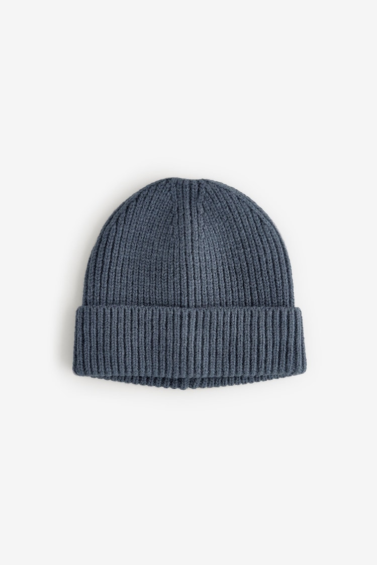 Airforce Blue Knitted Beanie Hat - Image 2 of 3