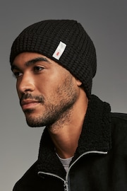 Black/Navy Blue/Grey Knitted Thinsulate Lined Beanie 3 Pack - Image 3 of 10