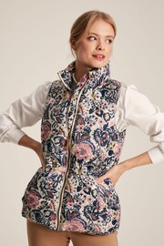 Joules Upperton Blue Paisley Print Showerproof Padded Gilet - Image 1 of 11