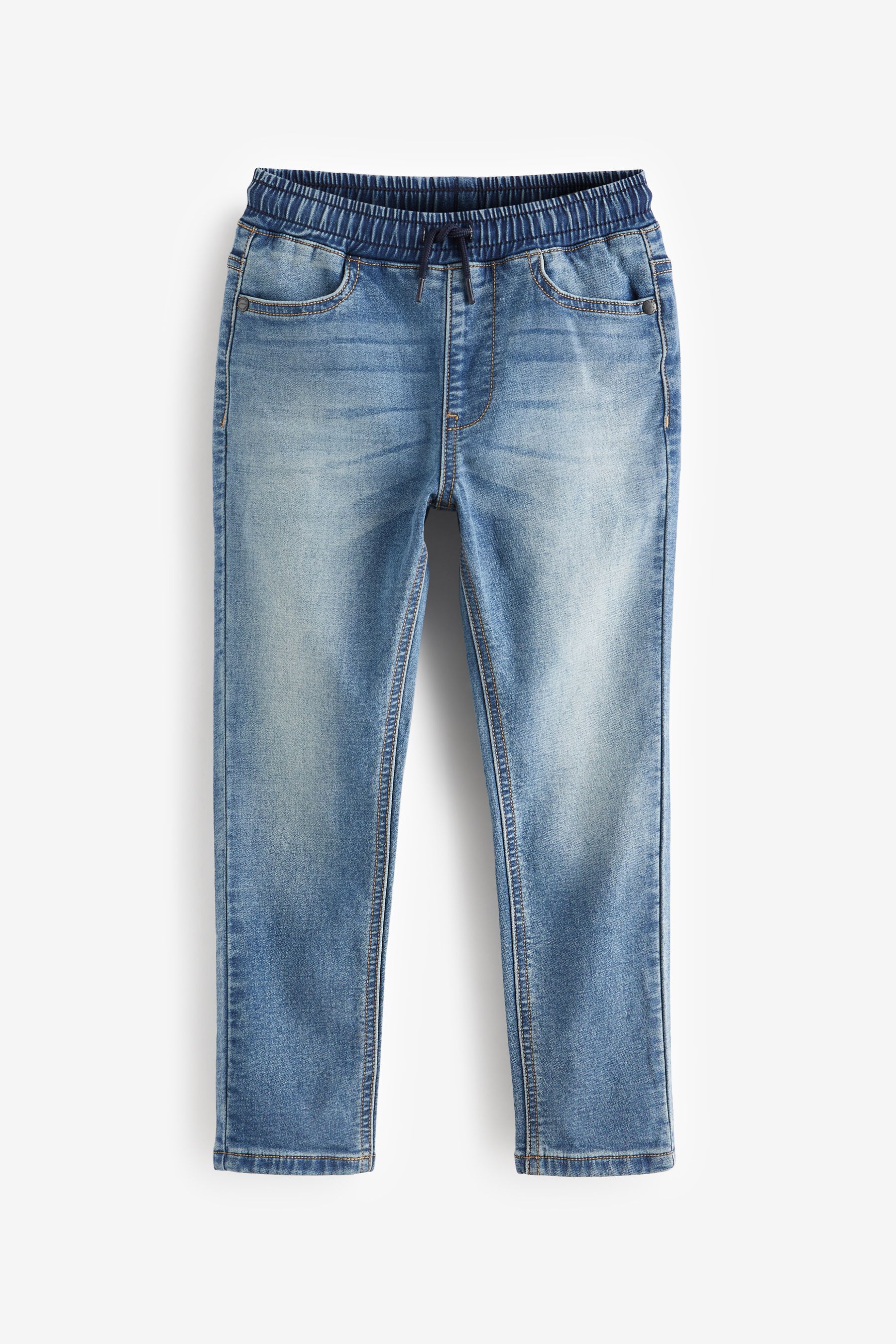 Blue jeans with stretch hot sale waistband