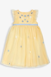 JoJo Maman Bébé Yellow Floral Tulle Pretty Party Dress - Image 6 of 7