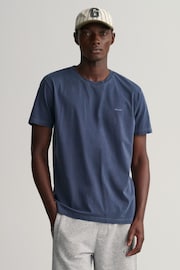 GANT Blue 100% Cotton Sunfaded Logo T-Shirt - Image 1 of 5