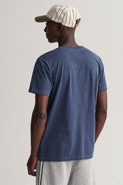 GANT Blue 100% Cotton Sunfaded Logo T-Shirt - Image 2 of 5