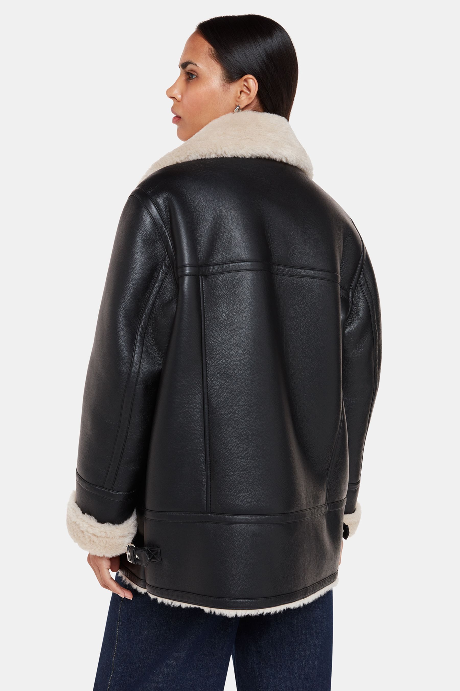 Buy Whistles Black Faux Fur Aviator Coat from the Next UK online shop