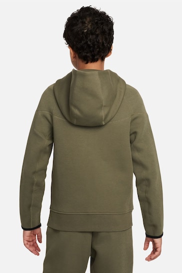 Nike Olive Green Tech Fleece Zip Through Hoodie