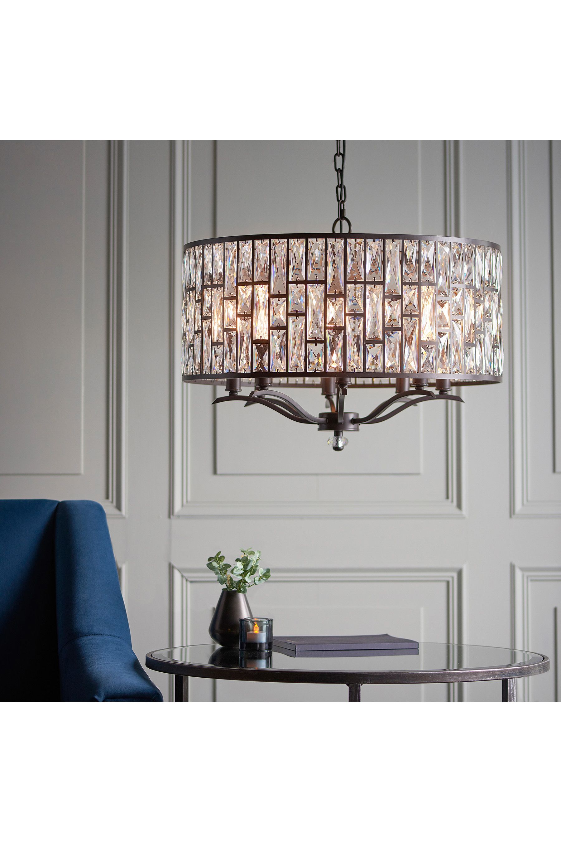 Bronze crystal online pendant light