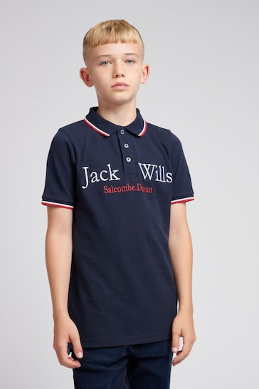 Jack Wills Boys Blue Polo Shirt