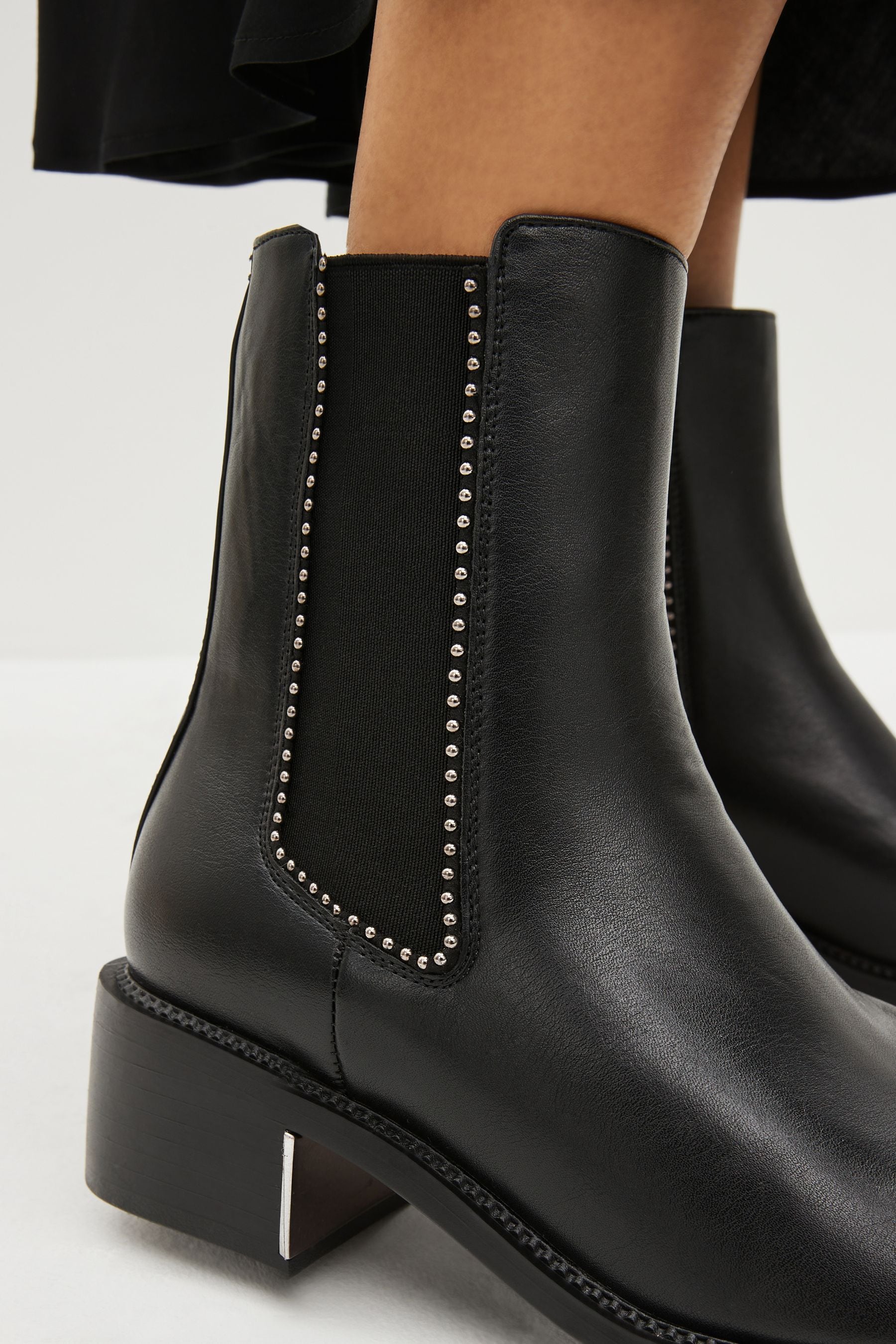 Buy Black Regular Wide Fit Forever Comfort Chelsea Studded Ankle Boots from Next Luxembourg