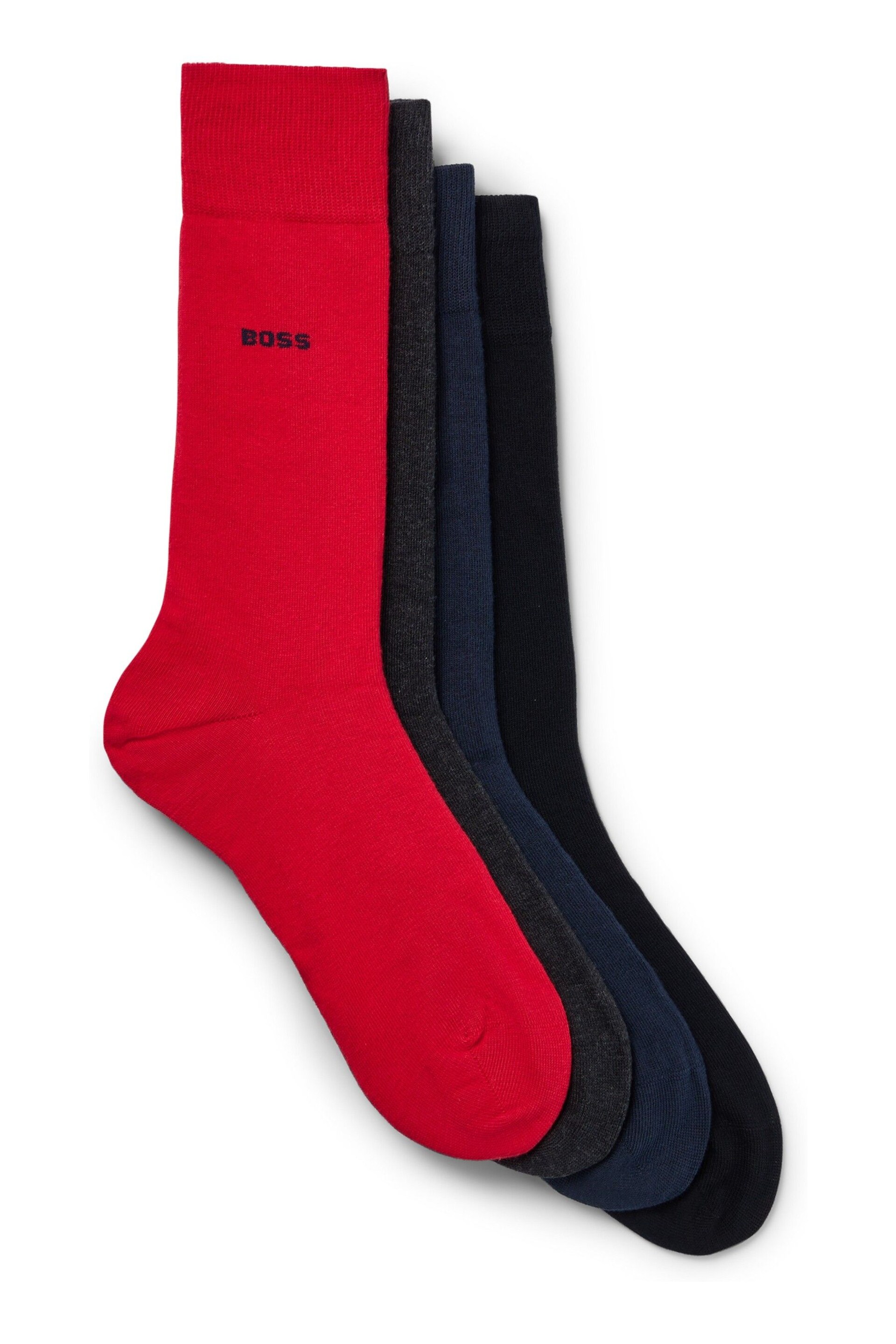 BOSS Red Uni Socks Gift Set 4 Pack - Image 1 of 3