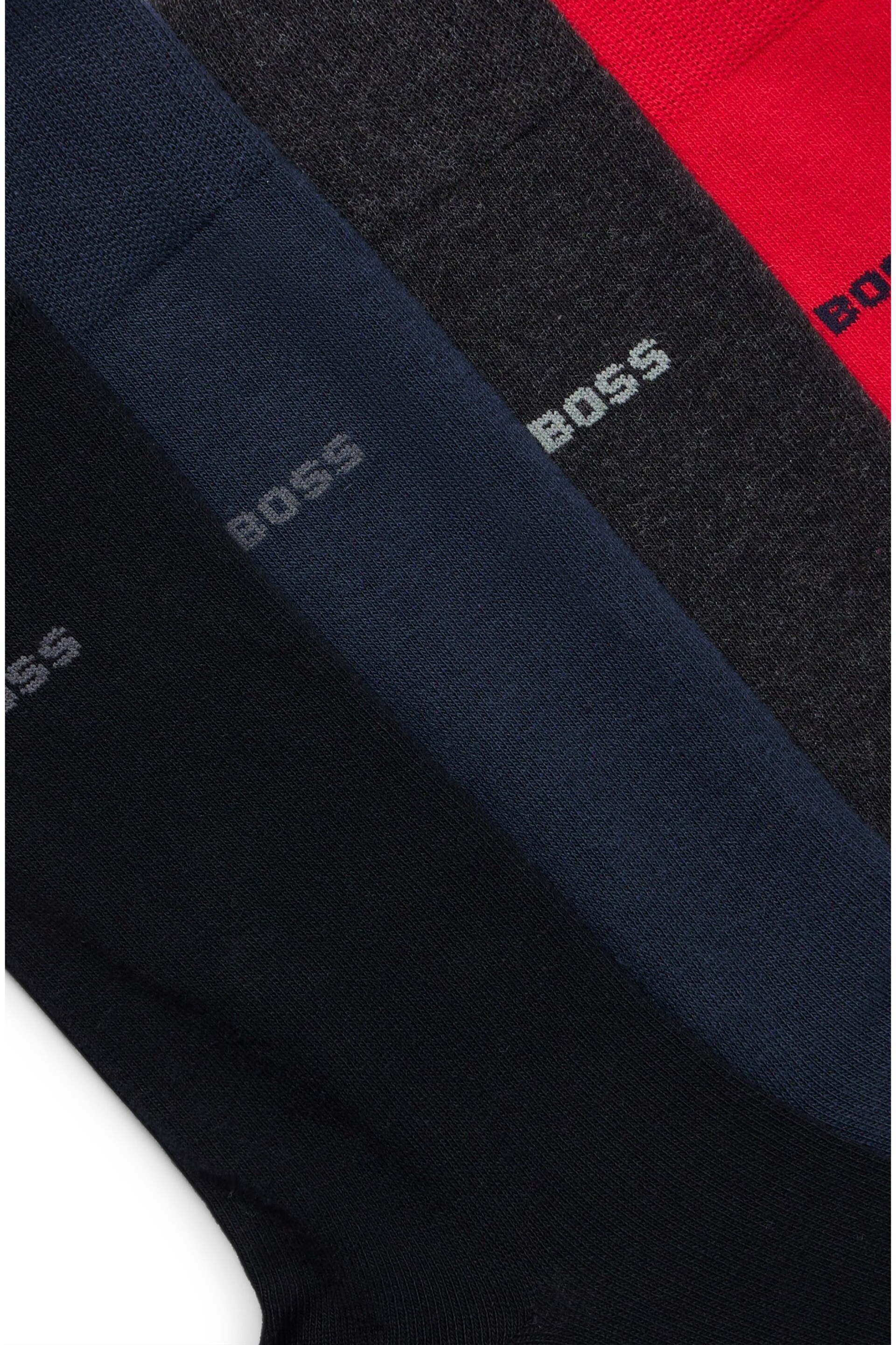 BOSS Red Uni Socks Gift Set 4 Pack - Image 2 of 3