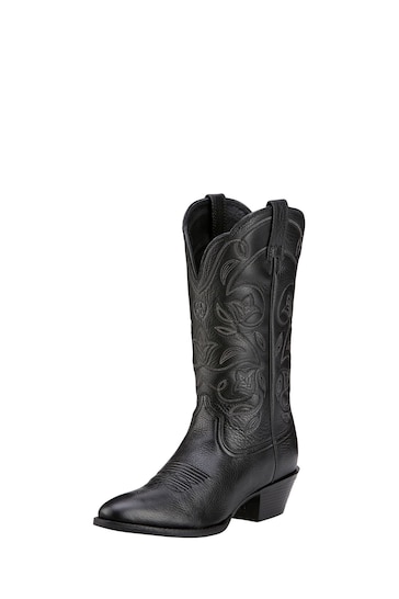 Ariat Heritage R Toe Western Black Boots