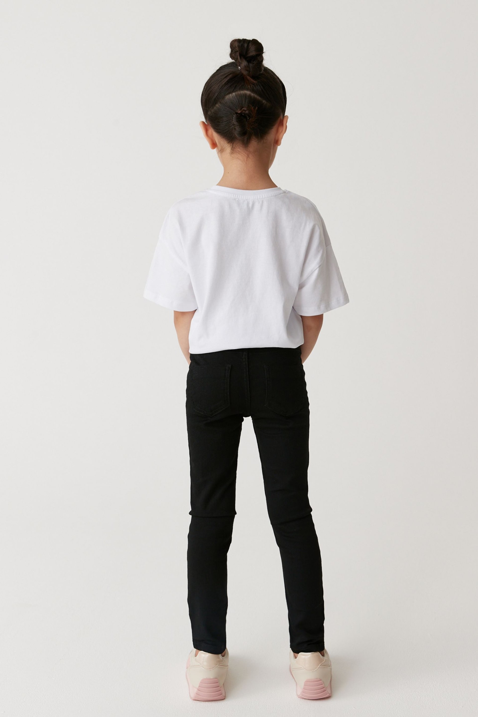 River Island Black Girls Molly Mid Rise Skinny Jeans - Image 3 of 4