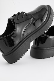 Black Patent Narrow Fit (E) School Chunky Lace-Up Shoes - Image 5 of 5
