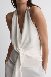 Reiss Ivory Freda Tie Halter Neck Blouse - Image 1 of 5