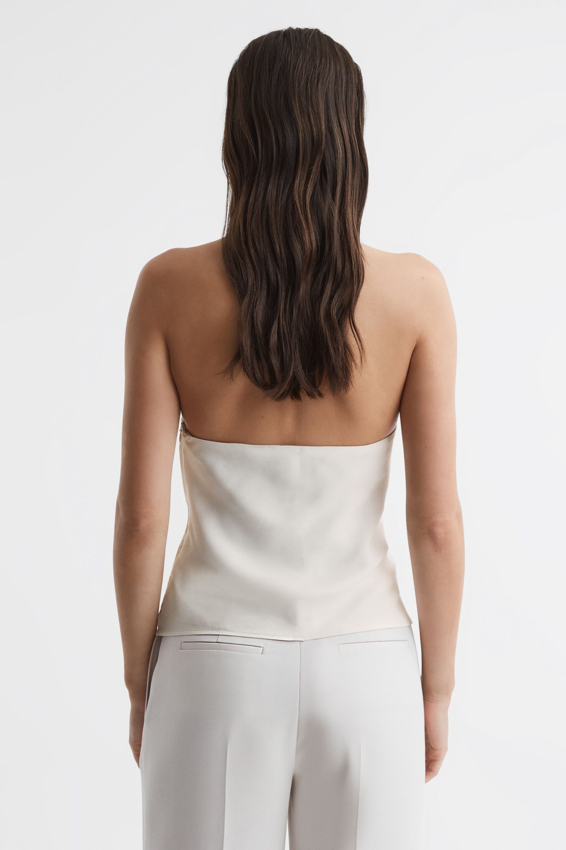 Reiss Ivory Freda Tie Halter Neck Blouse - Image 4 of 5