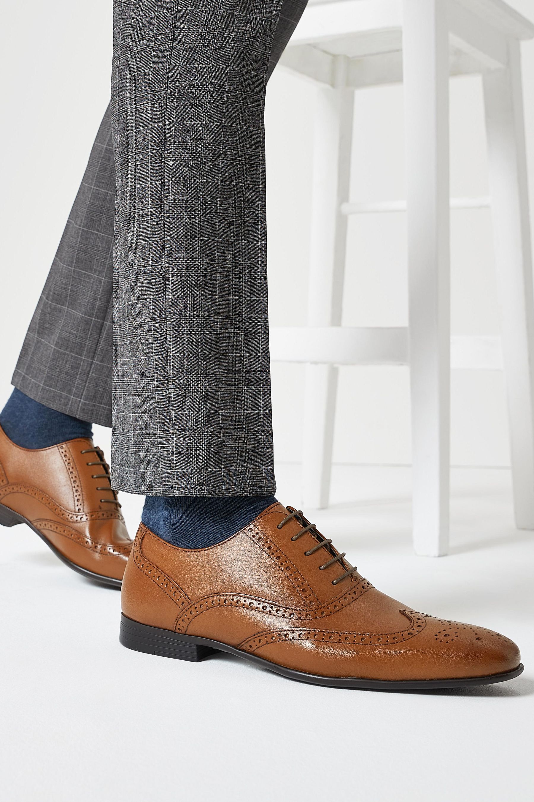 Buy Tan Brown Standard Fit Leather Oxford Brogue Shoes from Next Netherlands