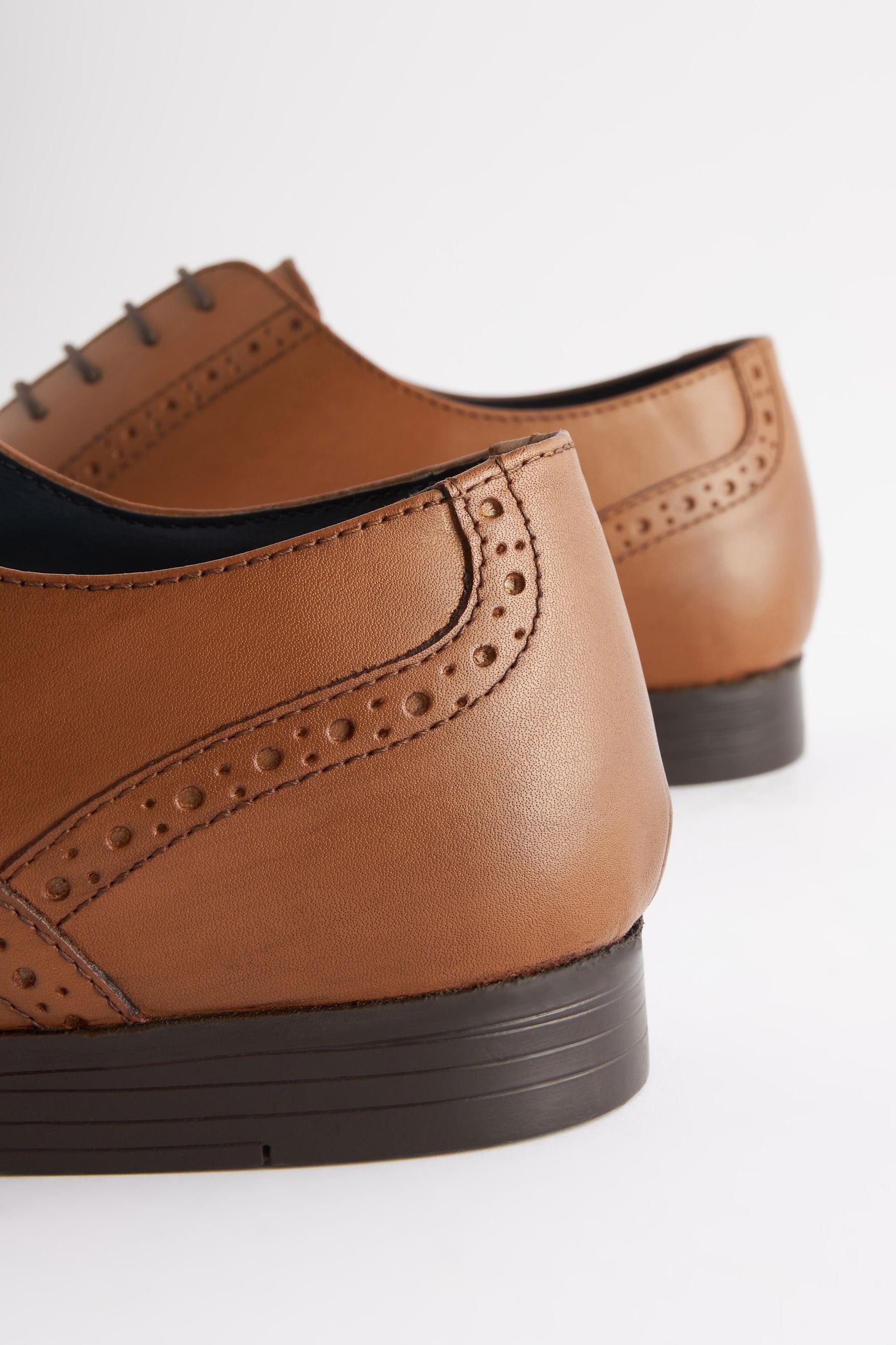 Buy Tan Brown Standard Fit Leather Oxford Brogue Shoes from Next Luxembourg