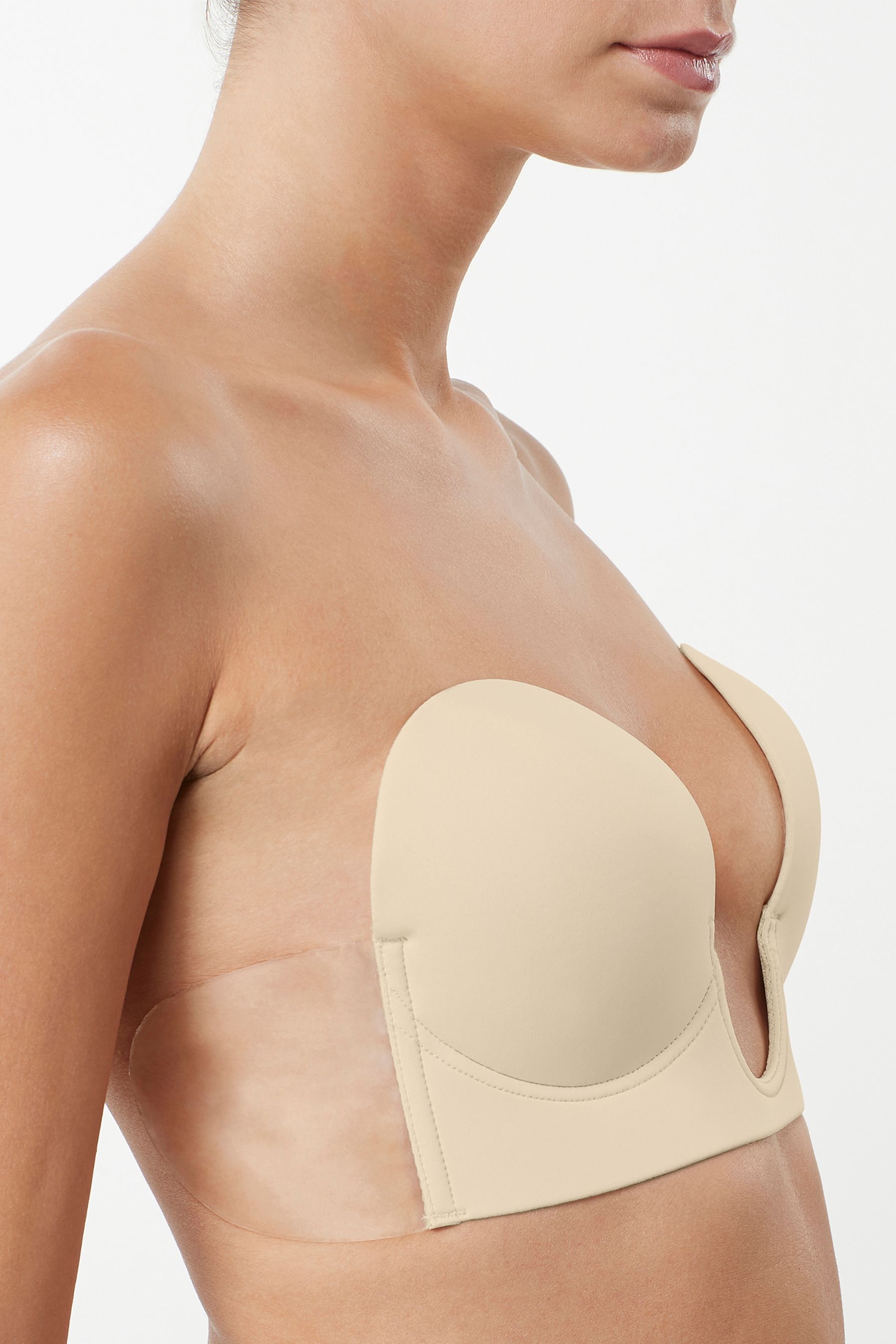 Nude U Plunge Stick On Bra