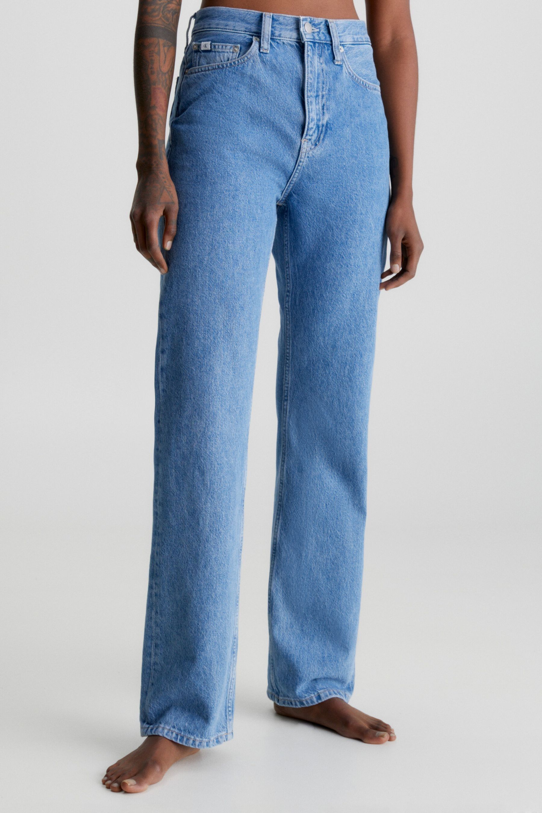 Calvin klein high rise straight leg jeans clearance