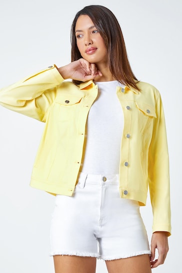 Roman Yellow Stretch Denim Jacket