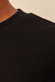 Black Textured T-Shirt - Image 5 of 8