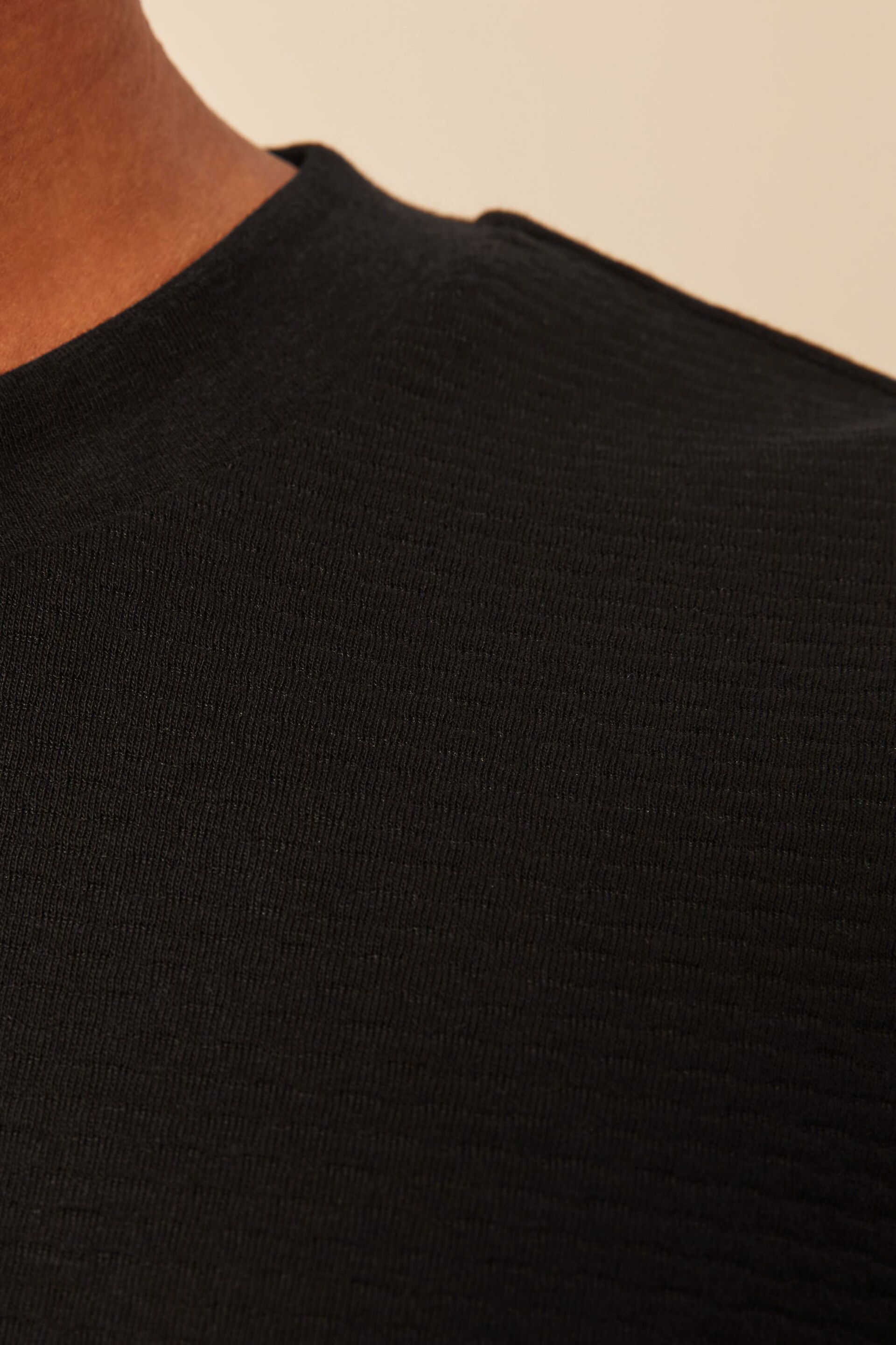 Black Textured T-Shirt - Image 5 of 8