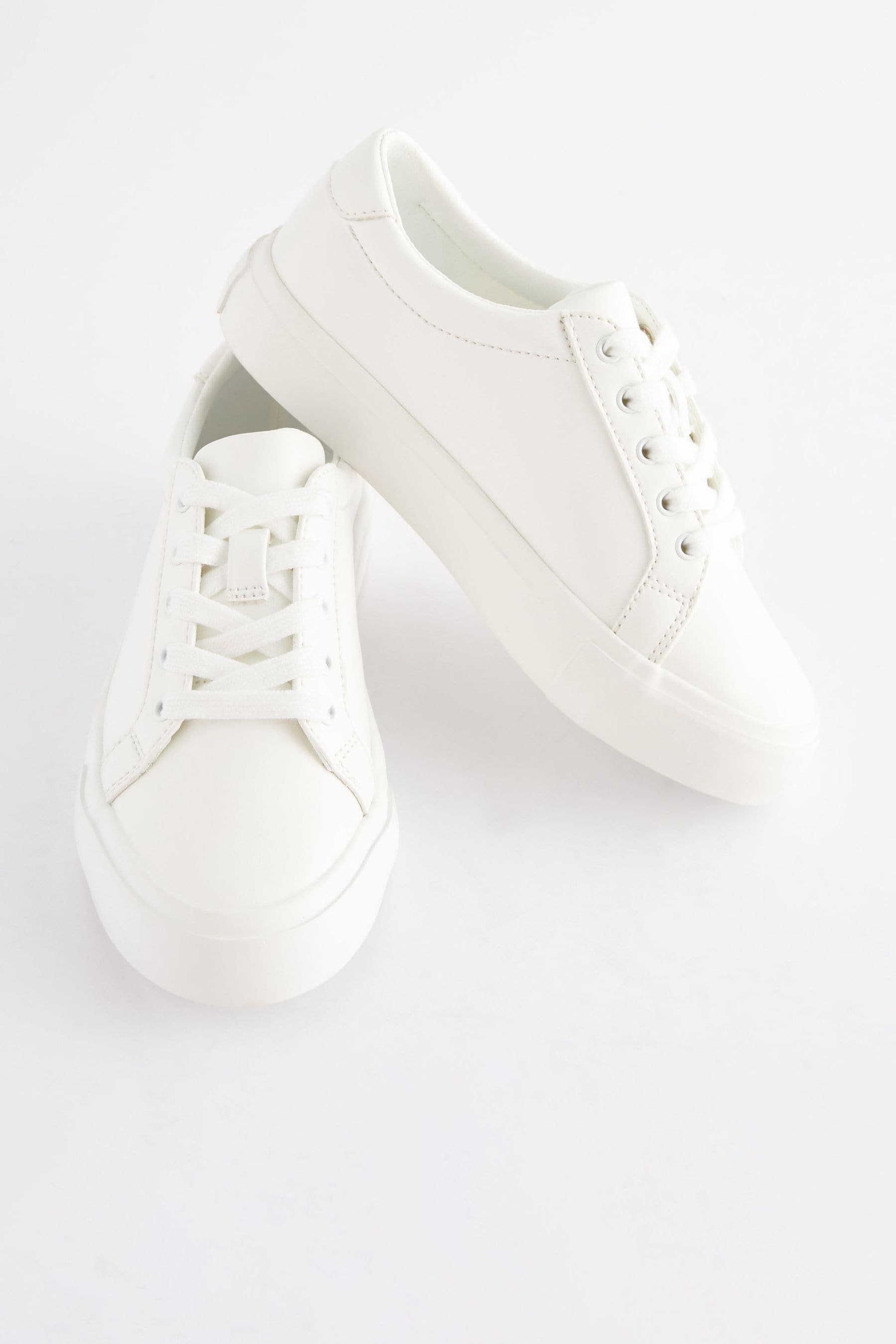 Buy White Lace Up Smart Trainers from the Next UK online shop