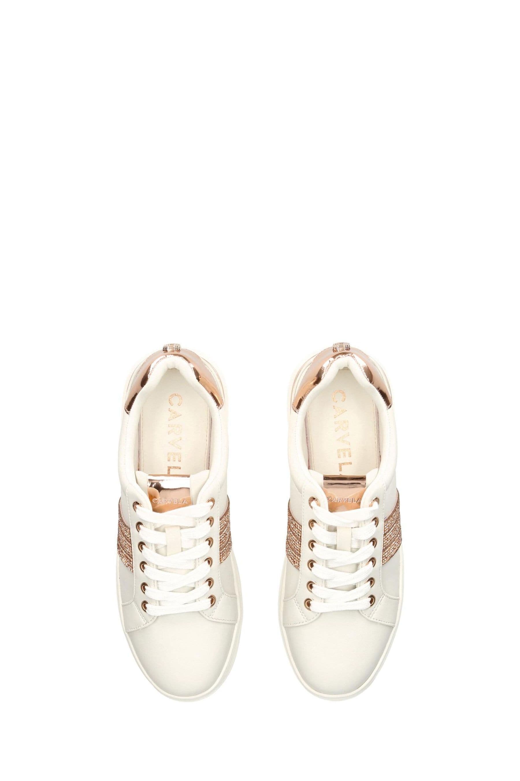 Rose gold sales carvela trainers