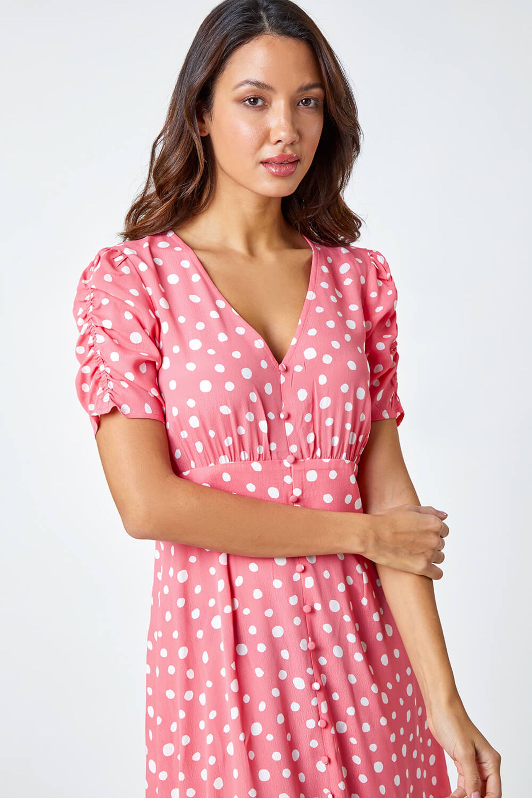 Pink polka dress clearance