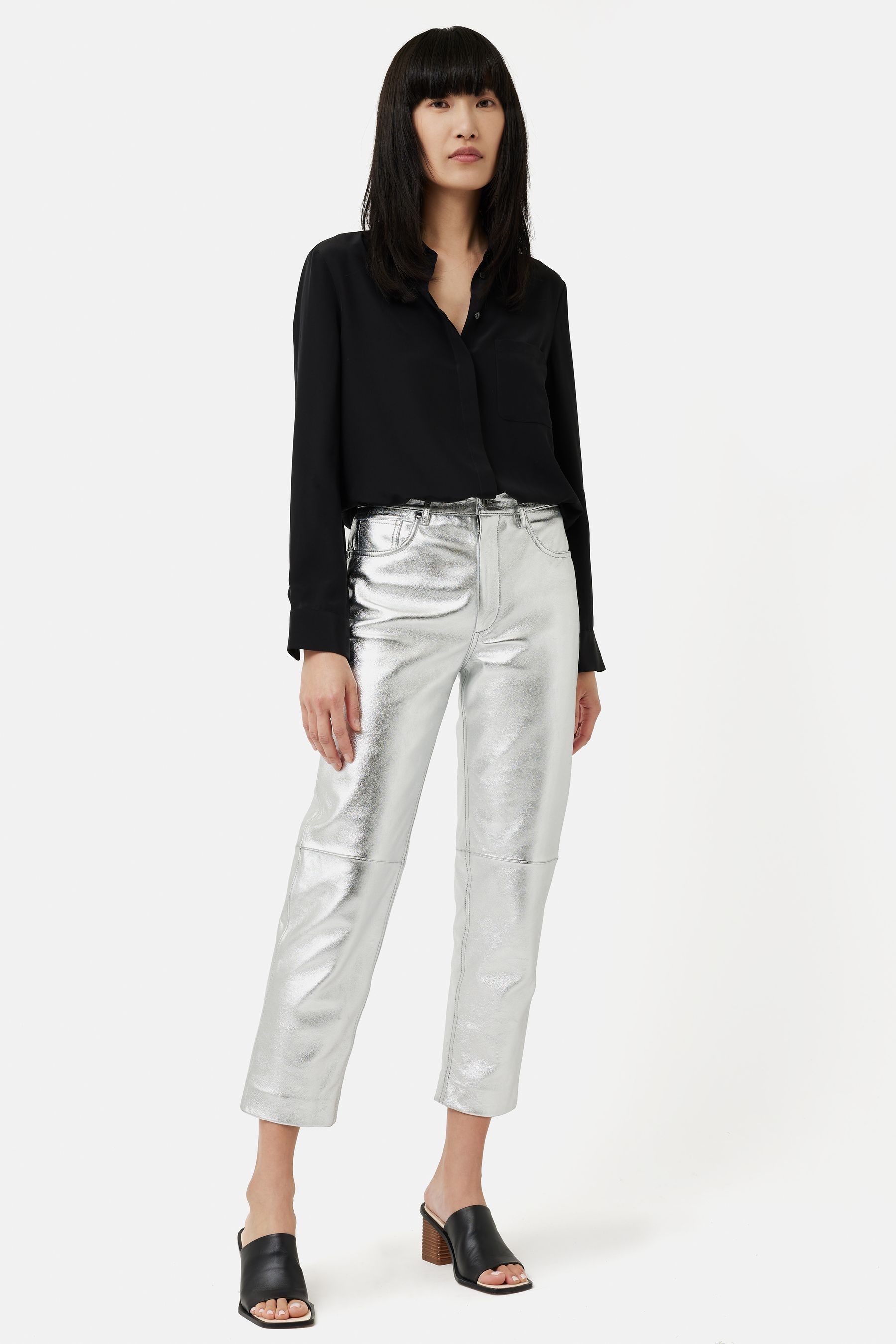 Silver outlet leather jeans