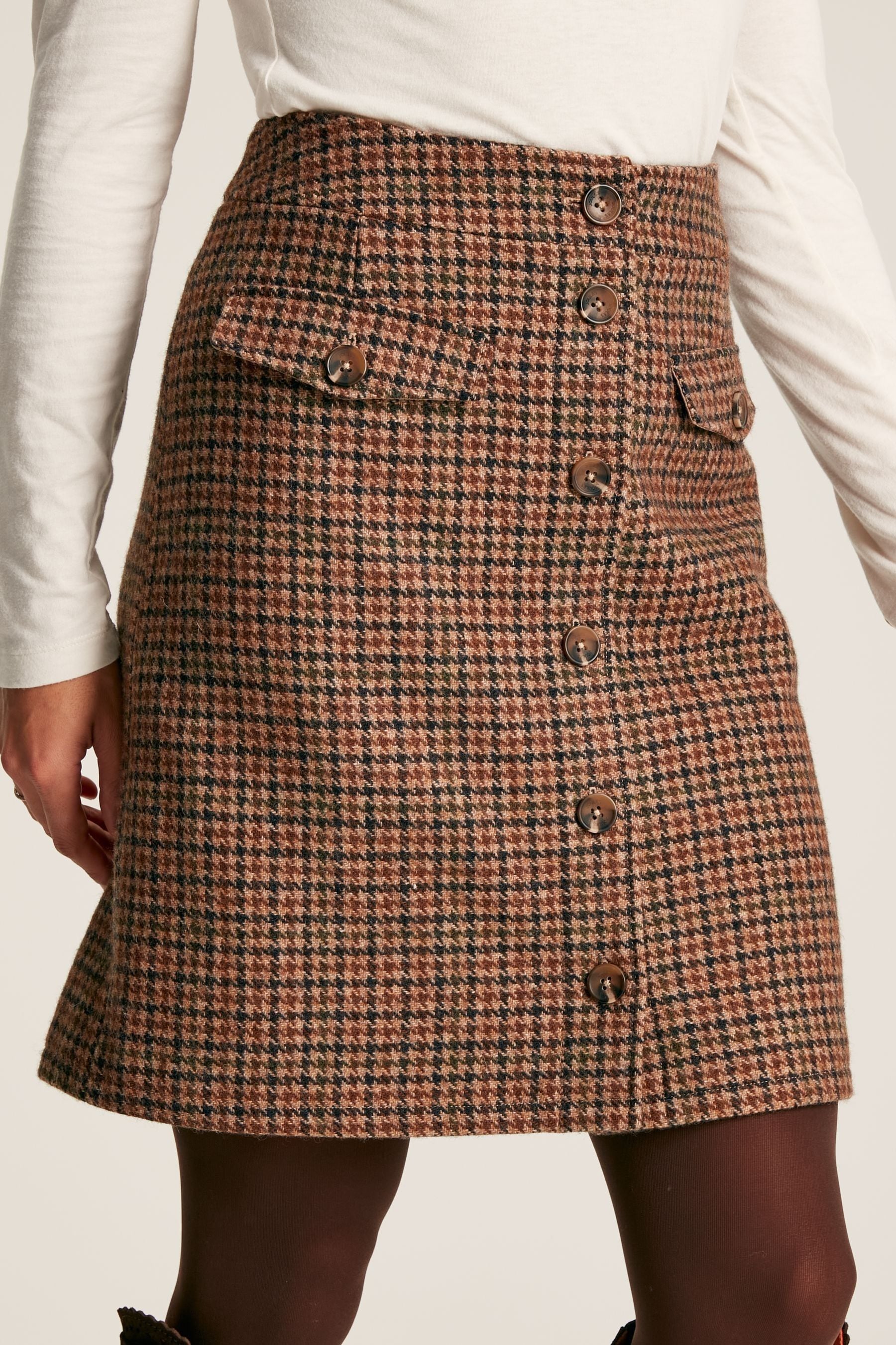 Knee length deals check skirt