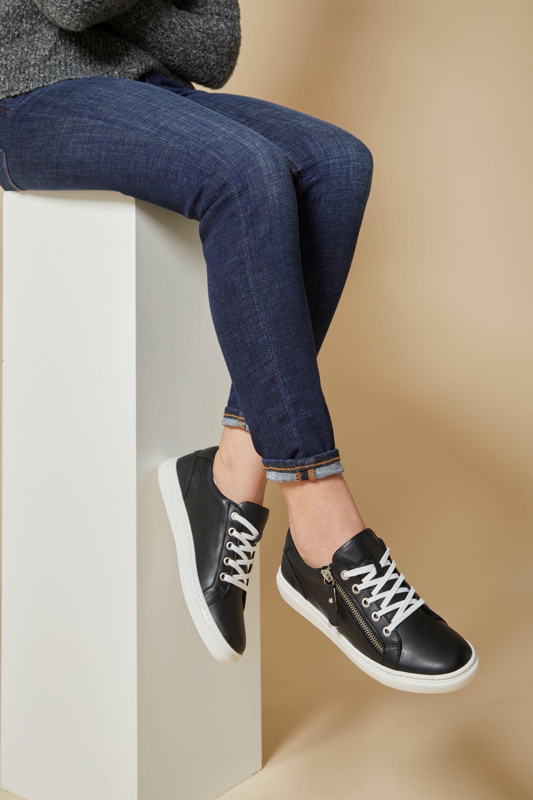 Buy Jones Bootmaker Side Zip Ladies Casual Trainers from Next Luxembourg