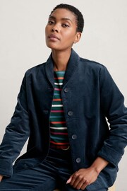 Seasalt Cornwall Blue Petite Brightwork Moleskin Jacket - Image 1 of 5