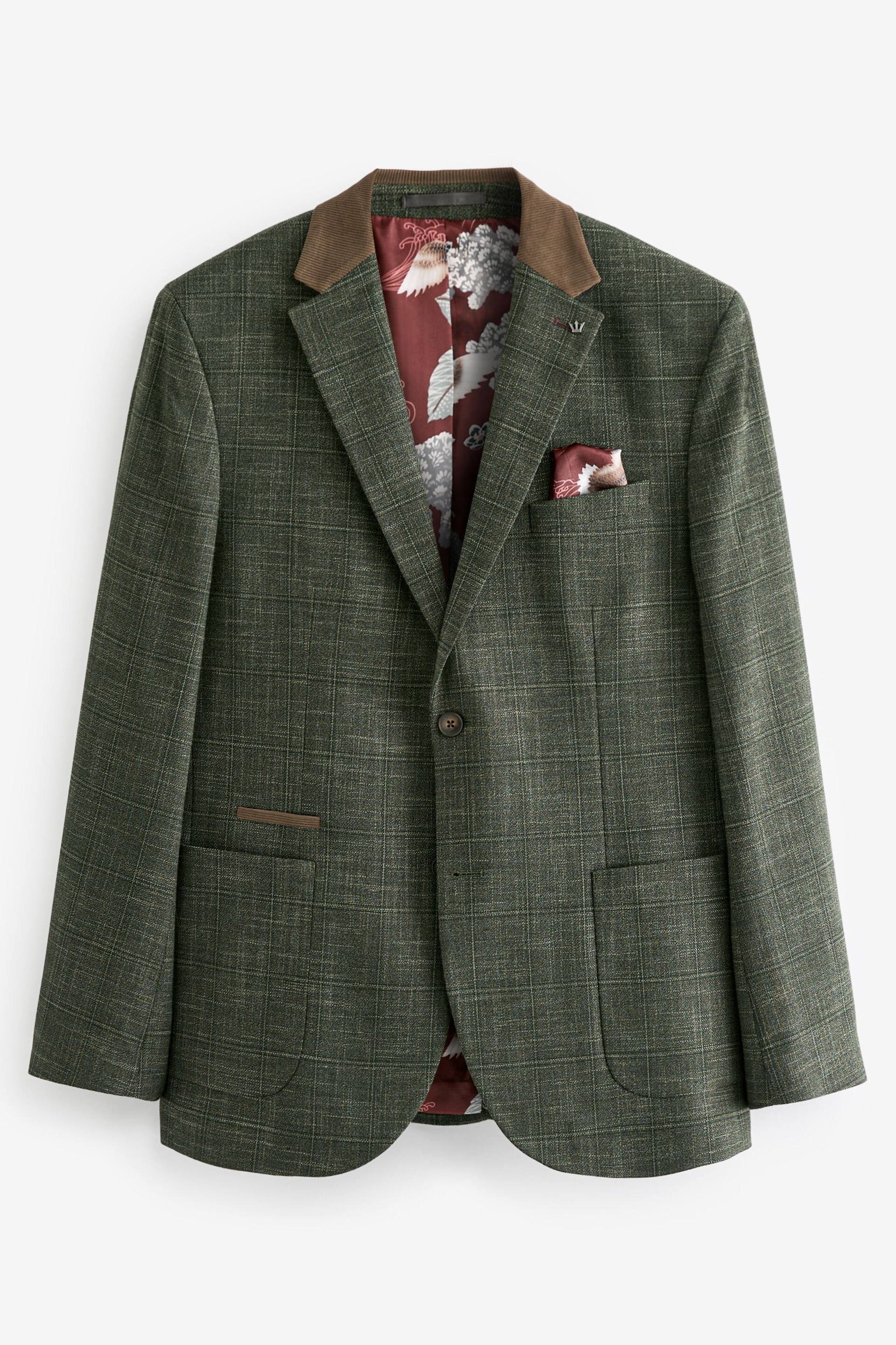 Green Trimmed Check Blazer - Image 8 of 12