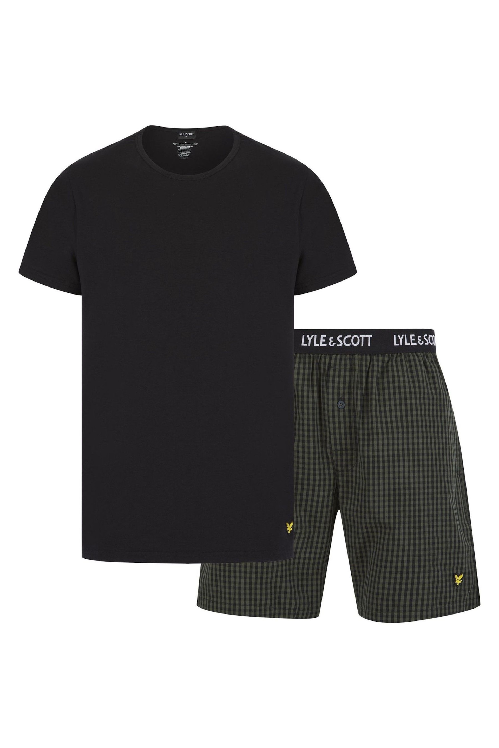 Lyle and Scott Kyle Black T-Shirt And Short Set - Image 1 of 7