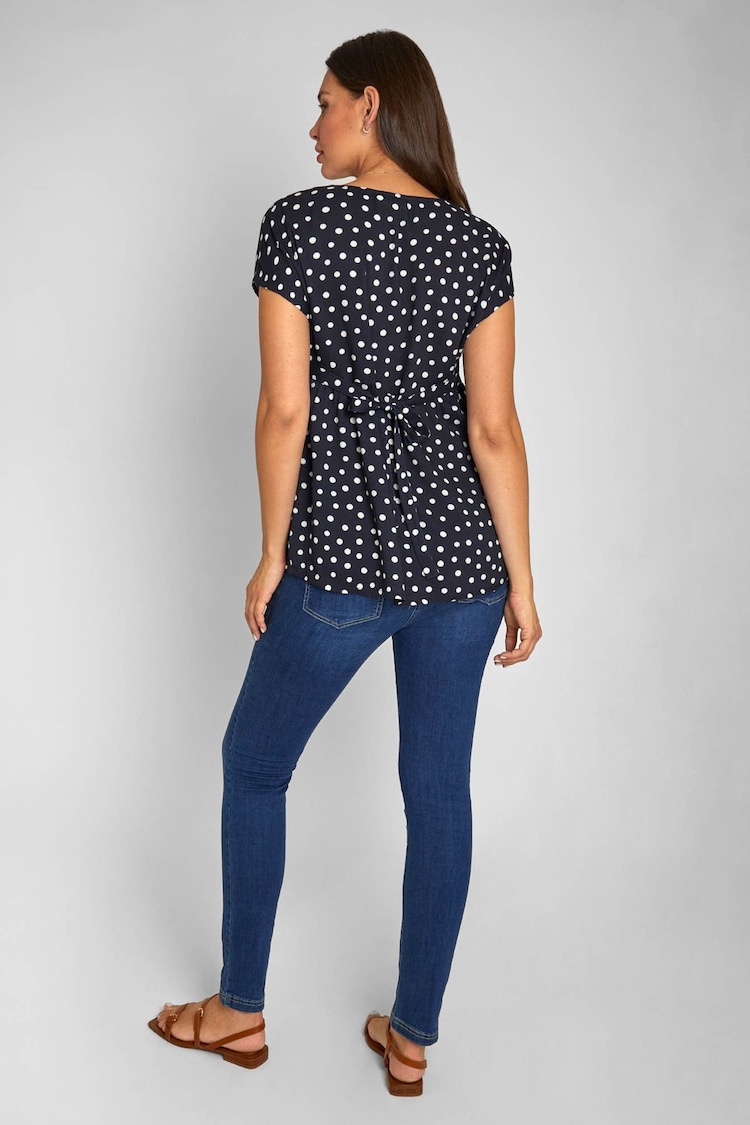 JoJo Maman Bébé Navy Spot Maternity Blouse - Image 2 of 7