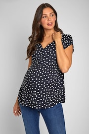 JoJo Maman Bébé Navy Spot Maternity Blouse - Image 5 of 7