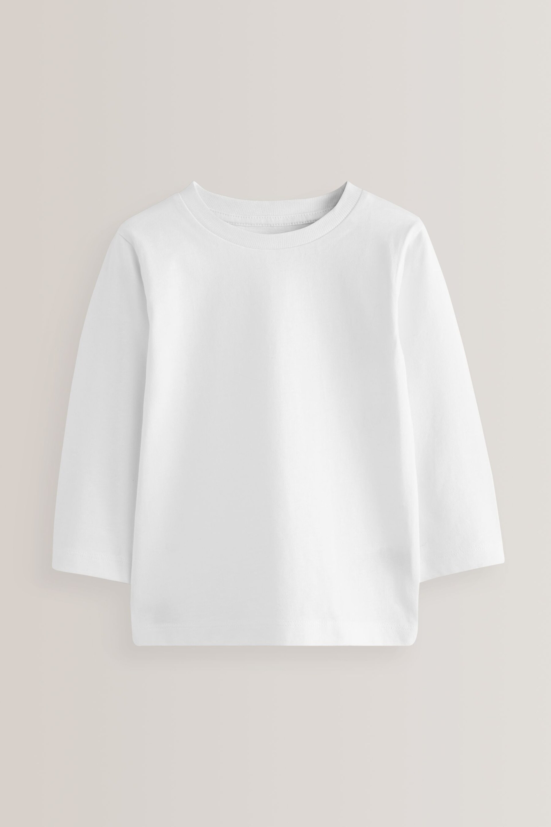 White 5 Pack Long Sleeve T-Shirts (3mths-7yrs) - Image 2 of 3