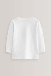 White 5 Pack Long Sleeve T-Shirts (3mths-7yrs) - Image 3 of 3