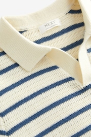 Ecru/Navy Stripe Short Sleeved Polo Shirt (3mths-7yrs) - Image 7 of 7