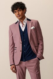 Pink Skinny Fit Check Suit Jacket - Image 1 of 11