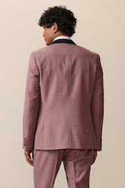 Pink Skinny Fit Check Suit Jacket - Image 3 of 11