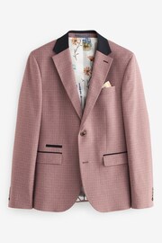 Pink Skinny Fit Check Suit Jacket - Image 7 of 11