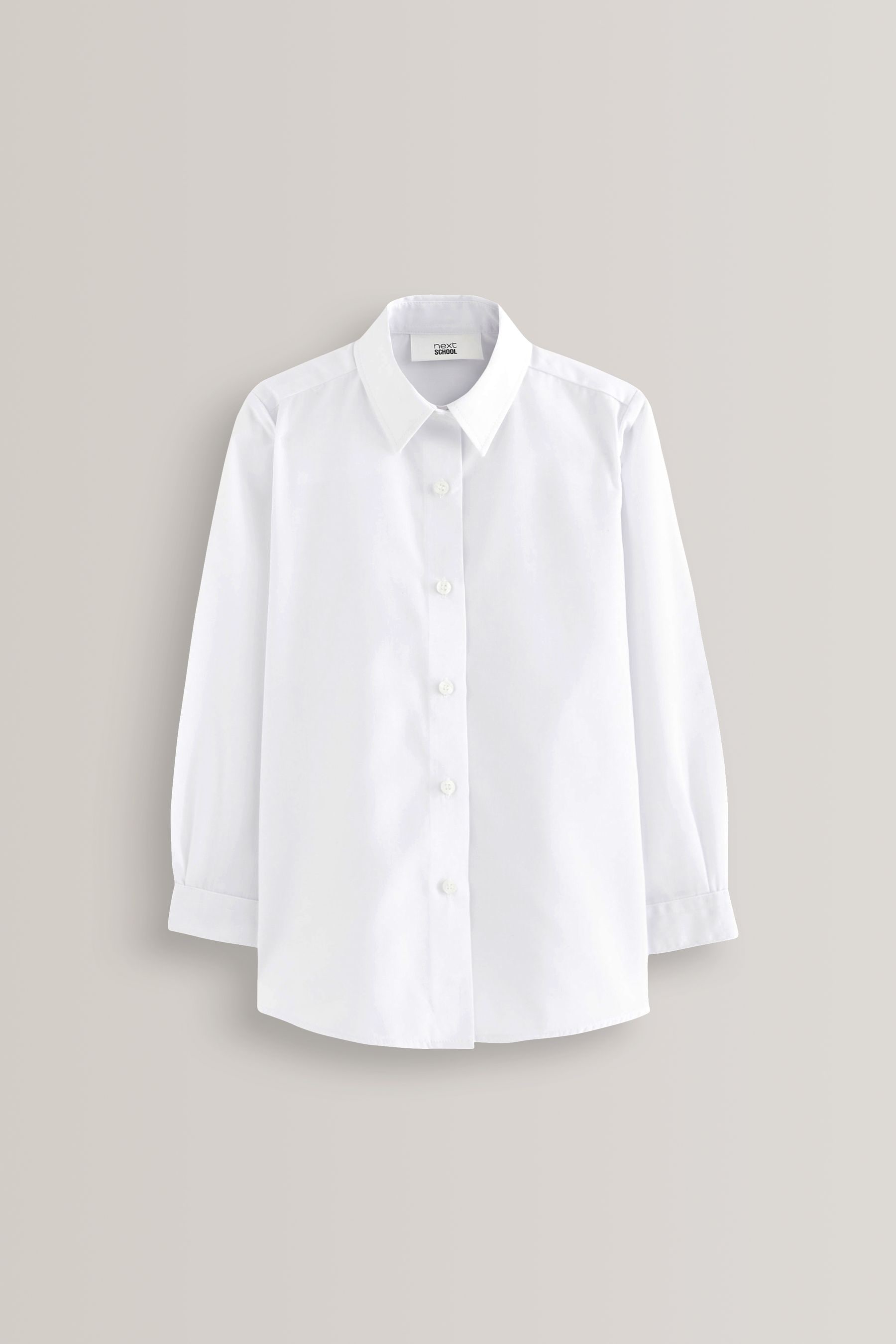 Buy White Regular Fit 5 Pack Long Sleeve Formal School Shirts 3 18yrs from the Next UK online shop