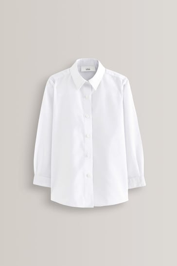 White Regular Fit 5 Pack Long Sleeve Formal School Shirts (3-18yrs)
